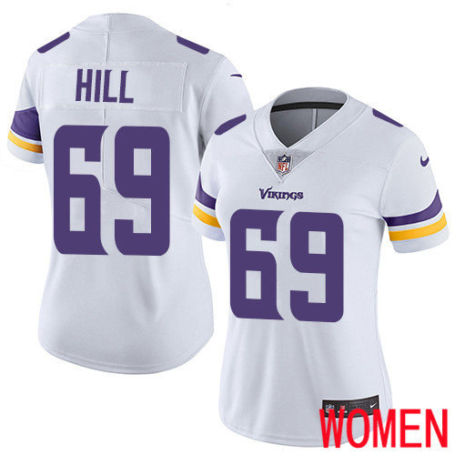 Minnesota Vikings #69 Limited Rashod Hill White Nike NFL Road Women Jersey Vapor Untouchable->women nfl jersey->Women Jersey